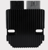 DGT Agri REVOLT regulator rectifier for Polaris Sportsman 2003–2006, black finned aluminum heatsink, dual connectors