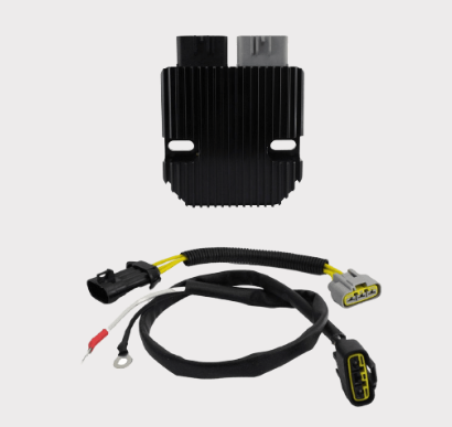 REVOLT Regulator Rectifier kit for Victory motorcycles (2008–2017); black heatsink with wiring harness, by DGT Agri