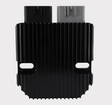 REVOLT Regulator Rectifier by DGT Agri, black finned voltage regulator with dual top connectors for Victory motorcycles (2008–2017).