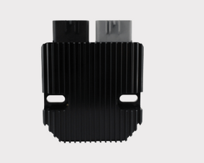 REVOLT regulator rectifier for Honda TRX300 ATV, black finned aluminum with dual connectors by DGT Agri