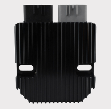 REVOLT Regulator Rectifier for Honda TRX300/TRX300FW ATV by DGT Agri, black heatsink with dual connectors