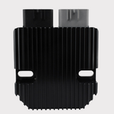REVOLT regulator rectifier by DGT Agri, black finned heatsink voltage regulator for Kawasaki and Suzuki quad bikes.