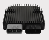 REVOLT Regulator Rectifier for Triumph/Ducati motorcycles, black heatsink with gray and black connectors, by DGT Agri