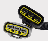 DGT Agri REVOLT regulator/rectifier connector pair for Triumph Daytona 675, yellow seals, black housings (2 connectors)