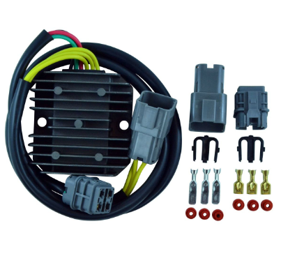 Regulator rectifier for Kawasaki KVF300 Brute Force ATV by DGT Agri 2012-2018 with wiring harness and gray connectors