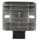 Voltage Regulator Rectifier by DGT Agri for Kawasaki Mule KAF400 (2007–2021); gray metal housing with cooling fins