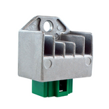 Regulator Rectifier for Suzuki LTZ50/DRZ50/DRZ70, silver housing with green plug, replaces 8000A6767/32800-47E00, DGT Agri.