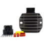 MOSFET Regulator Rectifier by DGT Agri with black heatsink for Honda/Suzuki/Yamaha ATVs, 1997-2020