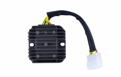 Regulator rectifier by DGT Agri for Polaris Outlaw 110/Sportsman 110/RZR 170 Youth ATV, black heatsink with white connector