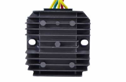 Regulator Rectifier for Polaris Outlaw 110 / Sportsman 110 / RZR 170 Youth ATV, black heat-sink unit.