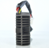 MOSFET Regulator Rectifier by DGT Agri for CFMOTO CF500 ATV, black finned module with wiring harness.