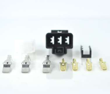DGT Agri MOSFET regulator rectifier kit for CFMoto CF500 ATV with black 3-pin connector and brass/silver terminals