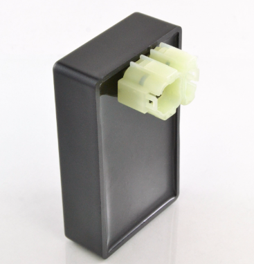 CDI module by DGT Agri for Honda TRX300 ATV, black plastic housing with cream connector