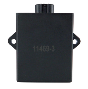 Performance CDI Module for Kawasaki KLF220 Bayou and Suzuki LTF250/LTF300, black rectangular module with mounting tabs