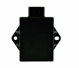 CDI module for Polaris Predator 500 ATV, black rectangular unit with side mounting flanges and top connector.