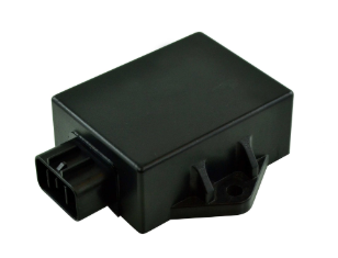CDI module for Polaris Predator 500 ATV by DGT Agri, black plastic box with connector