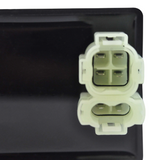 CDI module for Honda TRX350 Foreman ATV featuring a cream-colored 4-pin electrical connector