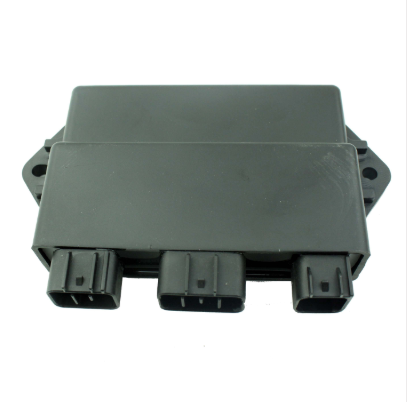 Black plastic high-performance CDI module for Yamaha YFM400 Grizzly/Kodiak ATV (2005–2008) with three connector plugs.