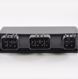 High performance CDI module for Yamaha YFM400 Grizzly/Kodiak ATV, DGT Agri, black plastic with three connector ports.