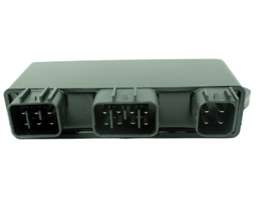 Performance CDI module for Yamaha YFM450 Grizzly/Kodiak ATV, black plastic with three connector sockets