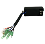 DGT Agri Performance CDI module for Polaris Predator 50 / Scrambler 50 ATV, black box with green terminals.