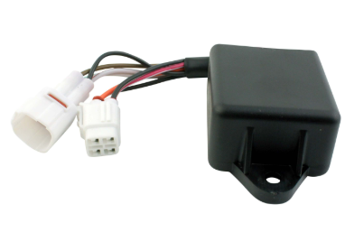 Performance CDI Module for Yamaha YFB250/YFM250 ATV by DGT Agri; black box with white multi-pin connectors and wiring