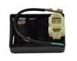 CDI module for Honda TRX90 Fourtrax Sportrax youth ATV, black rectangular module with beige 2-pin connector.