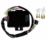 Performance CDI Module for Yamaha YFM350 Big Bear/Moto-4 ATV, black unit with wiring harness and connectors by DGT Agri