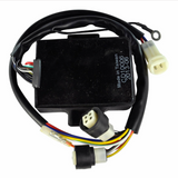 CDI module for Yamaha YFM350 Warrior ATV, black box with multi-color wiring, by DGT Agri.