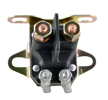 Starter solenoid, universal 4-pole for small engines, black housing with copper terminals, DGT Agri