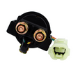 Starter solenoid for Honda TRX250 Recon ATV by DGT Agri, black with copper terminals and white connector.