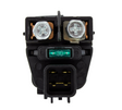 Starter solenoid by DGT Agri; black plastic body with two top terminals, green LED indicator, and bottom connector.
