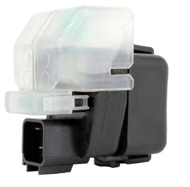 Starter solenoid, DGT Agri; translucent top, black housing for Suzuki KingQuad/GSX-R models.