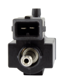 Boost control valve solenoid with black plastic body and 2-pin connector for Polaris RZR XP Turbo and Indy snowmobiles