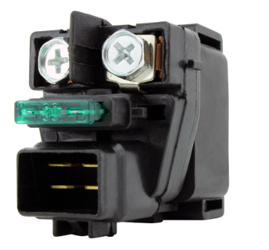 Starter relay solenoid, black plastic with green connector, for Suzuki GSX-R 600/750/1000 and LTA700X KingQuad