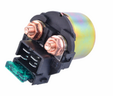 Starter solenoid by DGT Agri; copper terminals, green connector on black housing