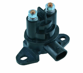 DGT Agri starter solenoid for Arctic Cat ATV/UTV, black plastic body with metal terminal studs.