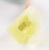Starter solenoid connector, yellow plastic housing with metal terminals