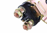 Starter solenoid with copper terminal studs and black mounting base.