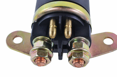 DGT Agri starter solenoid with black housing, two brass terminals and mounting bracket.