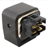 Starter solenoid for Polaris Predator/Scrambler/Sportsman 90 youth ATVs; black rectangular unit with multiple terminals.