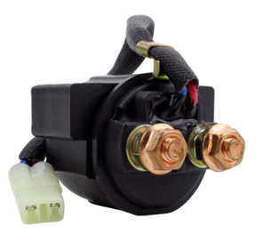 Starter solenoid for Honda TRX ATVs by DGT Agri with copper terminals and wiring harness connector