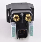 Starter solenoid for ATVs, black housing with brass terminals