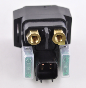 Starter solenoid for ATVs, black housing with brass terminals