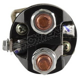 Starter solenoid, 24V Mitsubishi-compatible, DGT Agri, black housing with copper terminal bolts