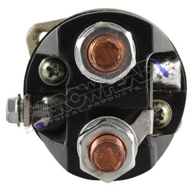 Starter solenoid, 24V Mitsubishi-compatible, DGT Agri, black housing with copper terminal bolts
