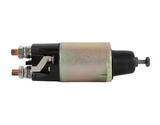 Starter solenoid with black body, metallic sleeve and copper terminal posts.