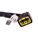 Generator Stator & Gasket Kit wiring connectors for Yamaha WR250R, black housing with yellow inserts and 2-pin plug
