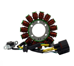 Generator Stator for Honda SXS700 Pioneer by DGT Agri; copper windings on a green ring with wiring harness.