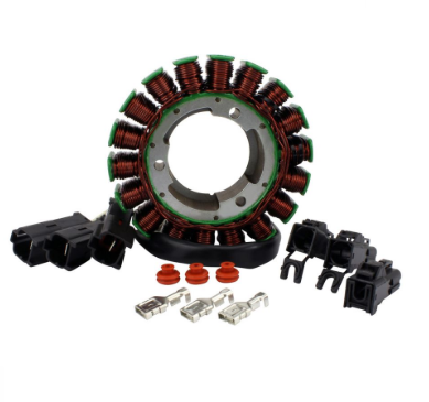 Improved generator stator for Polaris RZR 900 XP / RZR 4 900 XP, copper windings with green ends and black connectors
